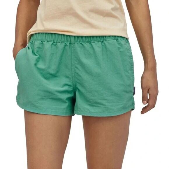 Patagonia Pants - Patagonia Barely Baggies Shorts Nylon Galah Green 2" Inseam Women's Size Medium